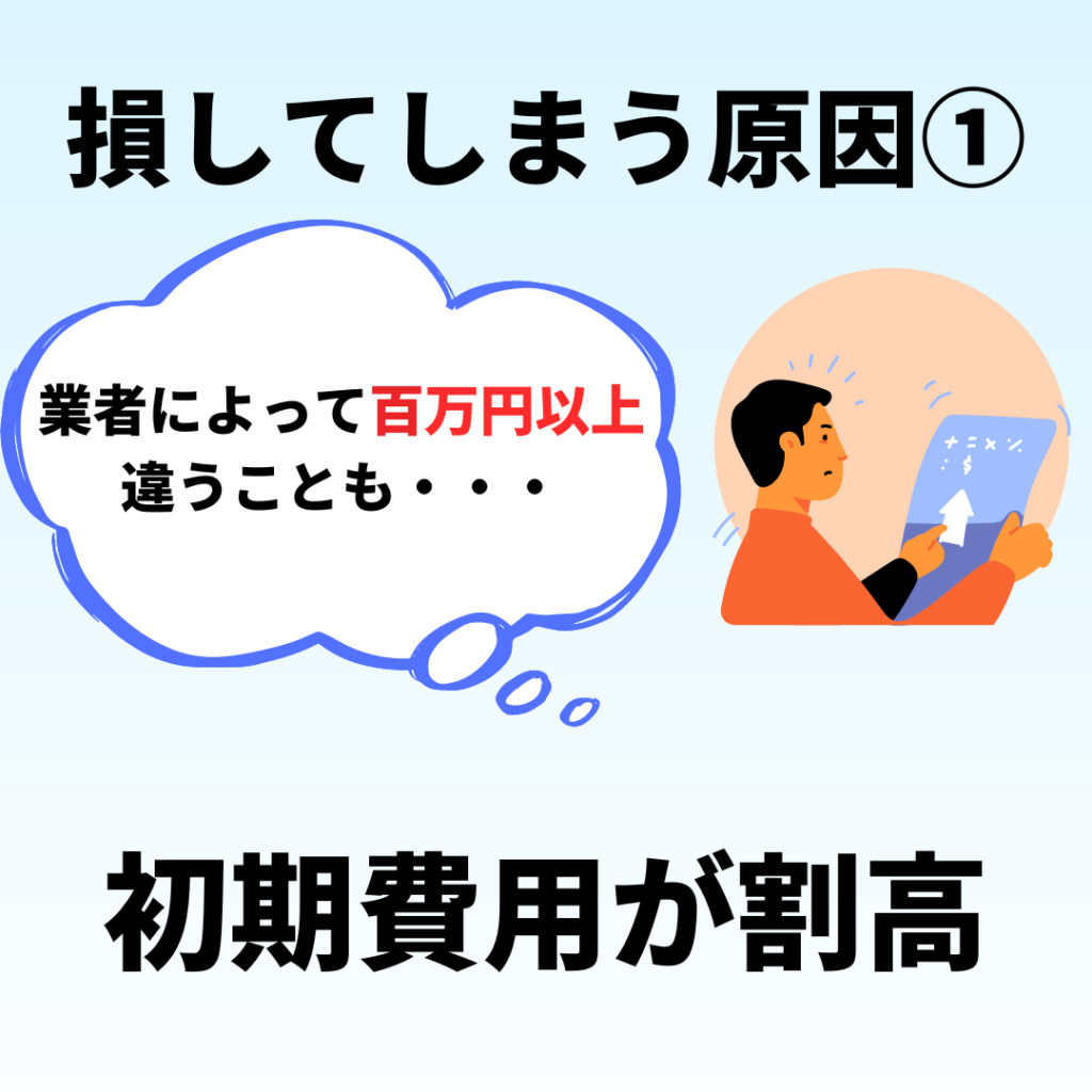 太陽光発電で損してしまう原因１：初期費用が割高